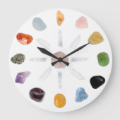 *~* Chakra Crystal Energy Gemstone Große Wanduhr (Vorderseite)