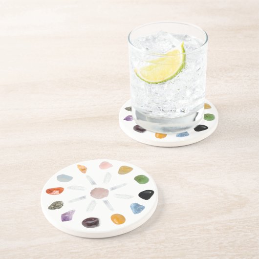 *~* Chakra Crystal Energy Gemstone SandStone Getränkeuntersetzer (Seite)