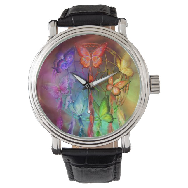 Chakra Dreams Vintag Leather Watch Armbanduhr (Vorderseite)