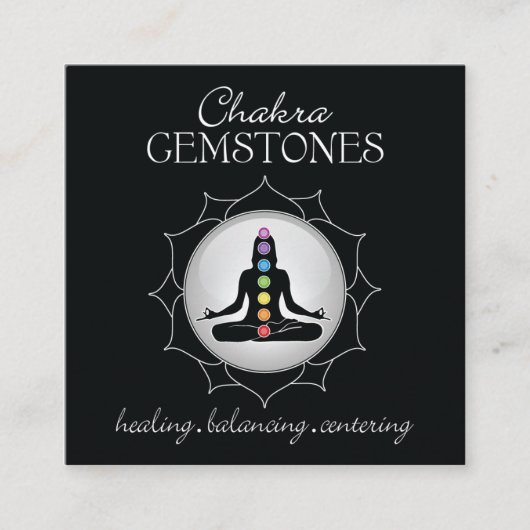 Chakra Edelstein-Geldbörsen-Karte Quadratische Visitenkarte (Vorderseite)