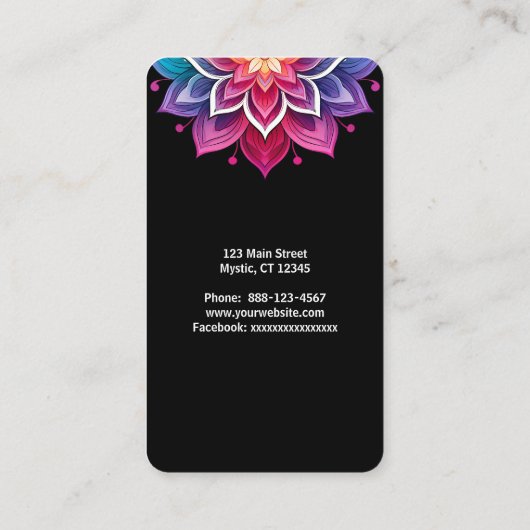 Chakra-Energiepunkte Visitenkarte (Rückseite)