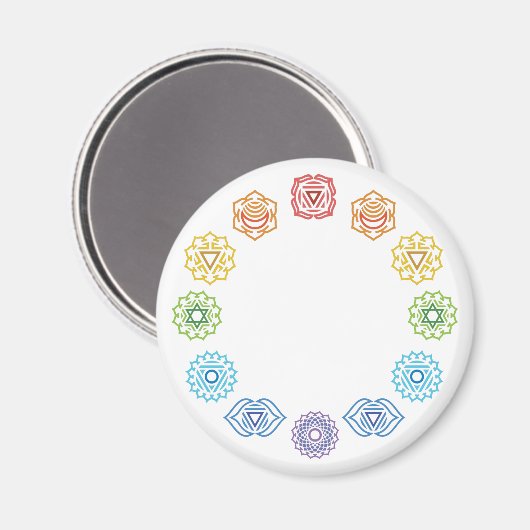 Chakra Energy Round Magnet (Vorderseite/Rückseite)