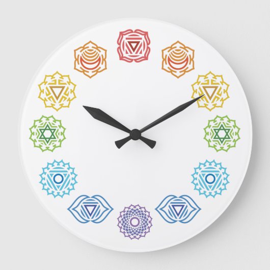 Chakra Energy Wall Clock Große Wanduhr (Vorderseite)