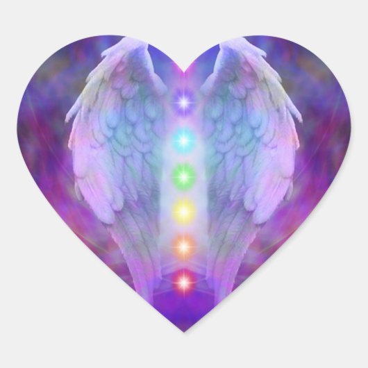 Chakra, Engel, Heiler, Heilung vor Gott, Engeln, L Herz-Aufkleber (Vorderseite)