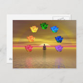 Chakra goldfarbener Hintergrund Kosmos Postkarte (Vorne/Hinten)