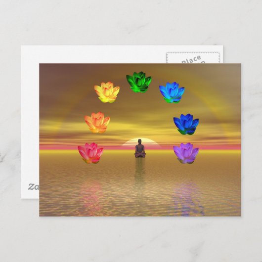 Chakra goldfarbener Hintergrund Kosmos Postkarte (Vorne/Hinten)