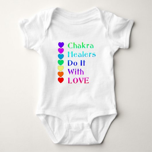 Chakra Heiler machen es mit Liebe in Regenbogenfar Baby Strampler (Vorderseite)