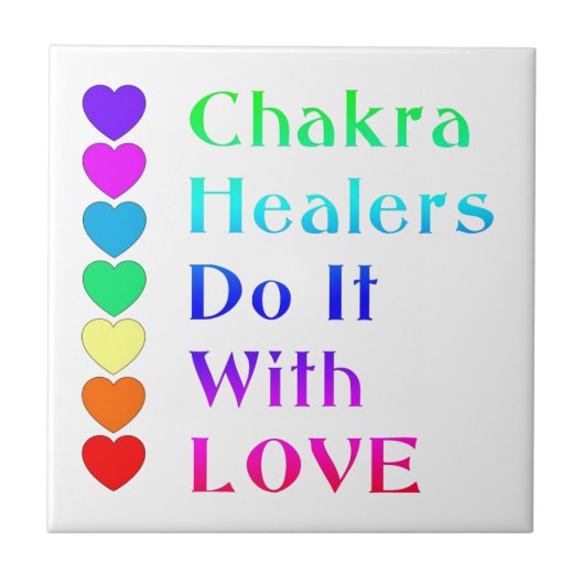 Chakra Heiler machen es mit Liebe in Regenbogenfar Fliese (Vorderseite)