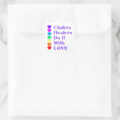 Chakra Heiler tun es mit Liebe Quadratischer Aufkleber (Tasche)