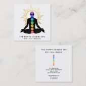 *~* Chakra Heilmedizin Sun Lotus Pose Mann Quadratische Visitenkarte (Vorne/Hinten)
