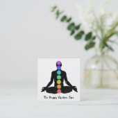 *~* Chakra Heilung Meditation Lotus Pose Mann Quadratische Visitenkarte (Stehend Vorderseite)