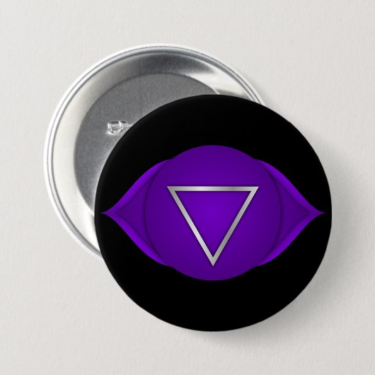 Chakra Indigo Third Eye Zen Yoga Spiritual Button (Vorne & Hinten)