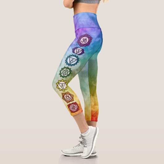 Chakra Krawatte färbt fett Capri Leggings (Links)