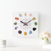 *~* Chakra Kristallenergie-Edelstein Quadratische Wanduhr (Zuhause)