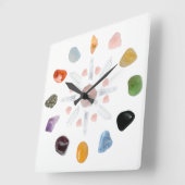 *~* Chakra Kristallenergie-Edelstein Quadratische Wanduhr (Winkel)