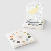 *~* Chakra Kristallenergie Edelsteinmarmor Steinuntersetzer (Seitenansicht)