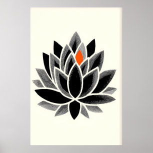 Chakra-Kronen-Kunstposter Minimaler Lotus-Design Poster