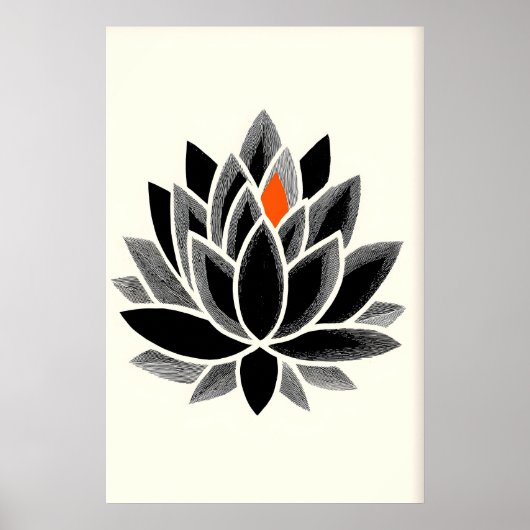 Chakra-Kronen-Kunstposter Minimaler Lotus-Design Poster (Vorne)