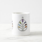 Chakra-Lebensbaum-Anhänger Silber Kaffeetasse (Mittel)