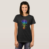 Chakra Lebensbaum mit Mondphasen Hatha T-Shirt (Vorne ganz)