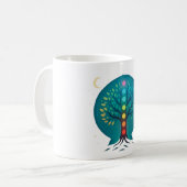 Chakra-Lebensbaum-Tasse | Teal Moon Meditation Spi Kaffeetasse (Vorderseite Links)