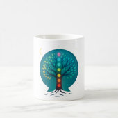 Chakra-Lebensbaum-Tasse | Teal Moon Meditation Spi Kaffeetasse (Mittel)