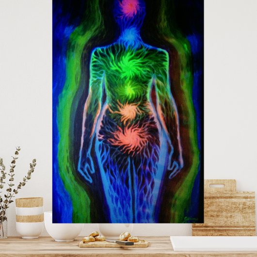 Chakra Licht und Aura Poster (Küche)