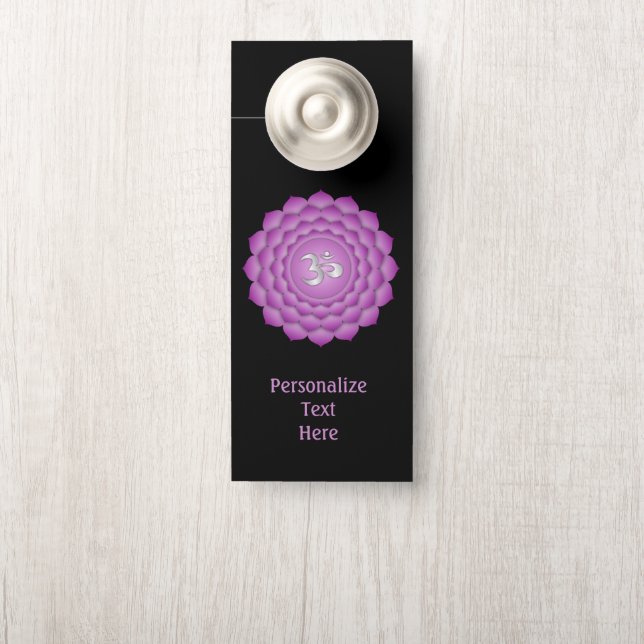 Chakra Lilac Zen Meditation Yoga Personalisiertes  Türanhänger (Auf Knauf)