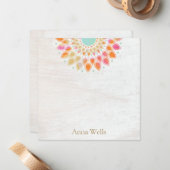 Chakra Lotus Blume Floral Mandala Mitteilungskarte (Vorderseite/Rückseite Beispiel)