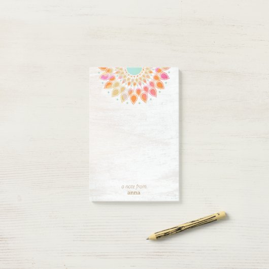 Chakra Lotus Blume Mandala Floral Notepad Post-it Klebezettel (Auf Schreibtisch)