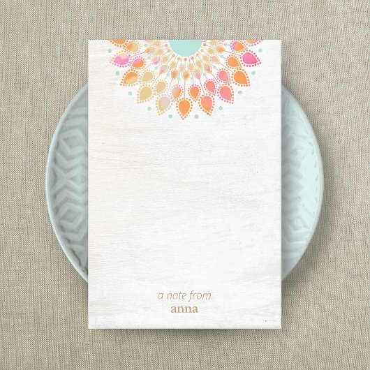 Chakra Lotus Blume Mandala Floral Notepad Post-it Klebezettel