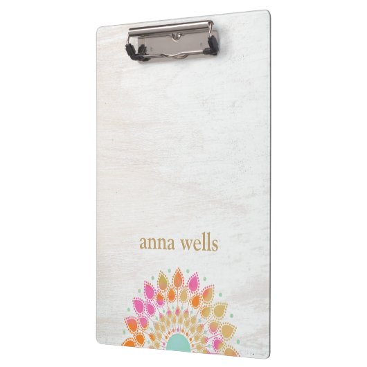 Chakra Lotus Blume Mandala Klemmbrett (Links)