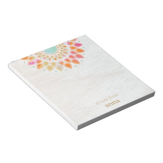 Chakra Lotus Blume Mandala Notepad Notizblock (angewinkelt)