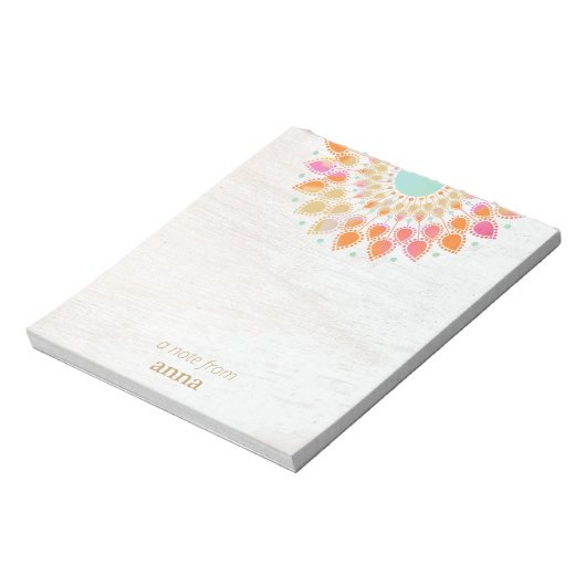 Chakra Lotus Blume Mandala Notepad Notizblock (Rotiert)