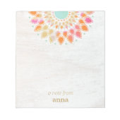 Chakra Lotus Blume Mandala Notepad Notizblock (Vorderseite)