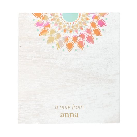 Chakra Lotus Blume Mandala Notepad Notizblock (Vorderseite)