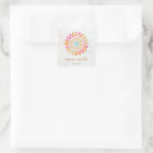 Chakra Lotus Blume Mandala Square Sticker (Tasche)