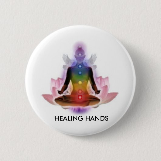 CHAKRA LOTUS PERSON, HEILENDE HÄNDE BUTTON (Vorderseite)