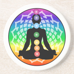 Chakra Lotus Sandstone Untersetzer - Yoga Art