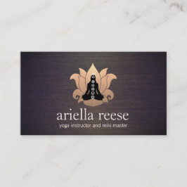 Chakra Lotus Yoga und Meditation Instructor Wood Visitenkarte