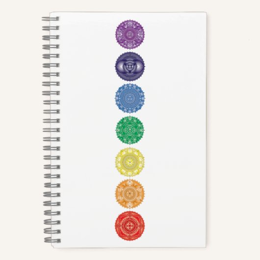 Chakra Mandala Multi-Color-Notebook Notizblock (Vorderseite)