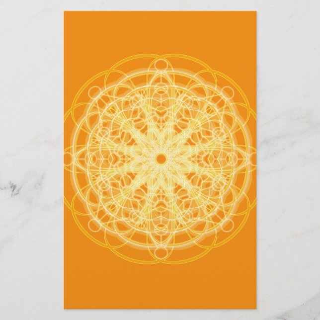 Chakra Mandala Sacred Geometry Bright Orange (Vorderseite)
