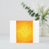Chakra Mandala Sacred Geometry Bright Yellow Postkarte (Stehend Vorderseite)