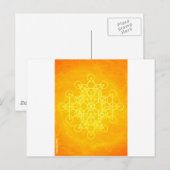Chakra Mandala Sacred Geometry Bright Yellow Postkarte (Vorne/Hinten)
