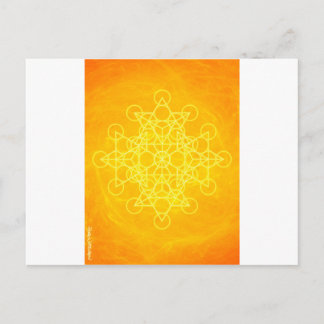 Chakra Mandala Sacred Geometry Bright Yellow Postkarte