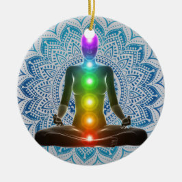 Chakra, Mandala, Spirituelle Weihnachten, Chakra-G Keramik Ornament