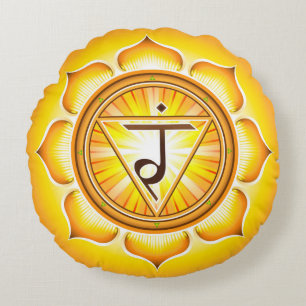 Chakra Manipura Yoga Rundpilz Rundes Kissen