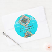 Chakra-Massage-Therapeut Yoga türkis bohemian Runder Aufkleber (Umschlag)