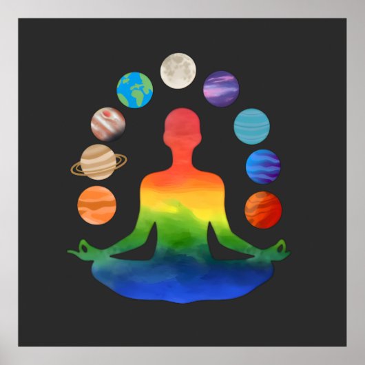 Chakra-Meditation | Spirituelle Energie Yoga Poster (Vorne)