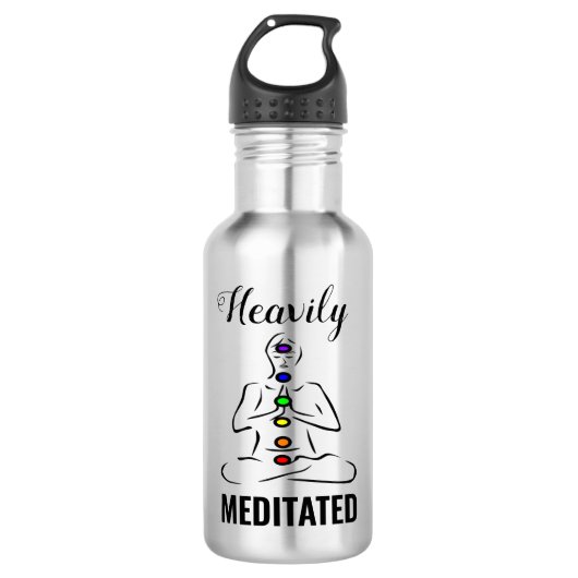 Chakra Meditation Wasser Flasche mit starker Medit Edelstahlflasche (Vorderseite)
